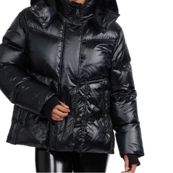 ❄️☃️❄️Pajar Phoebe Chevron Short Black Puffer Size M❄️☃️❄️ - Picture 4 of 11